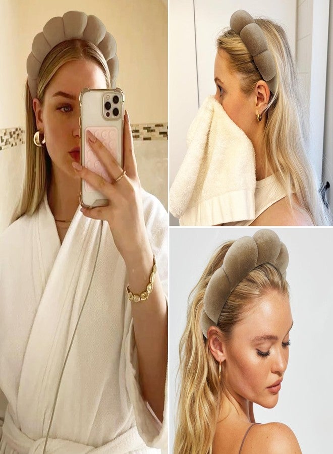 اييشا طوق رأس سبا من عائشة براون لغسل الوجه، إسفنجة، طوق رأس للمكياج، طوق رأس للعناية بالبشرة، طوق شعر ناعم لتنظيف الوجه - Image 3